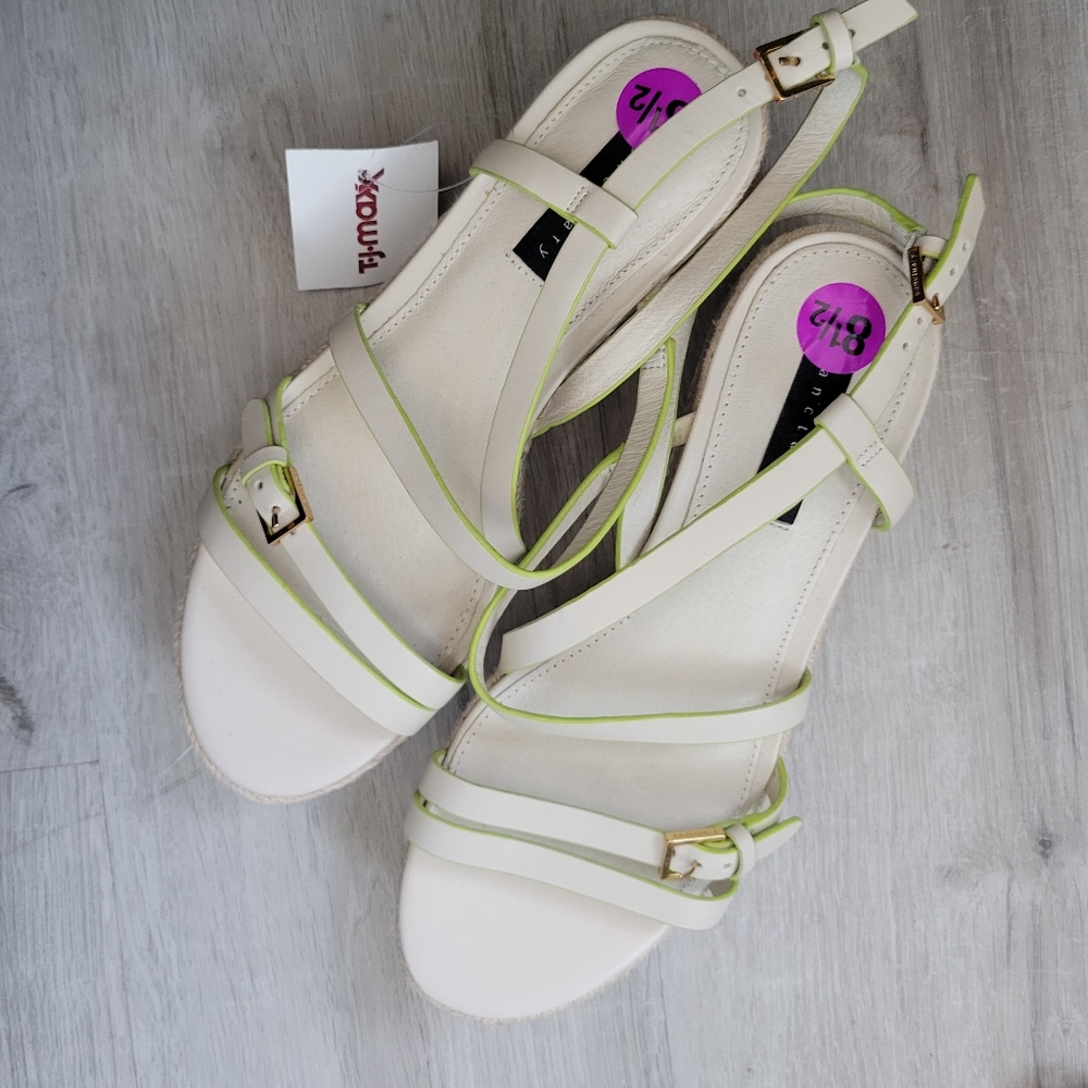NWT Cream and Lime Sanctuary Platform Sandals sz. 8.5